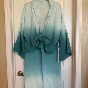 Young Fabulous & Broke Francesca Top And Pant Set Ombre Green/White Size XS/S